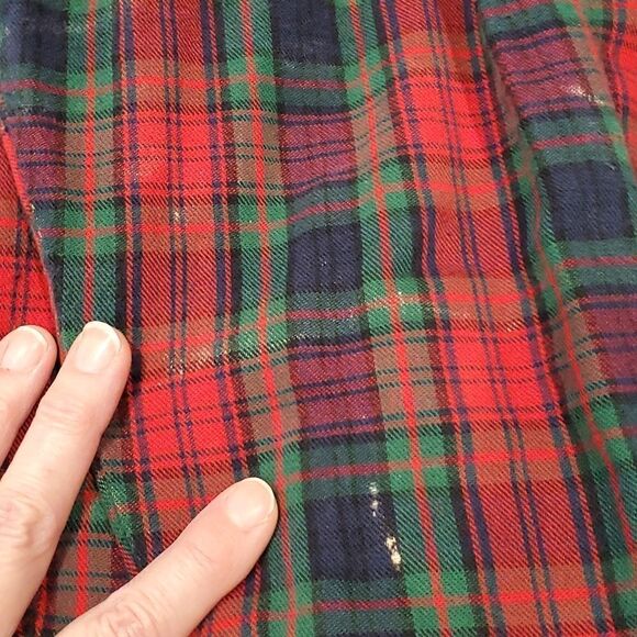 Sleep Sense Portuguese Flannel Red Plaid Long Gown Sz L - Picture 8 of 8